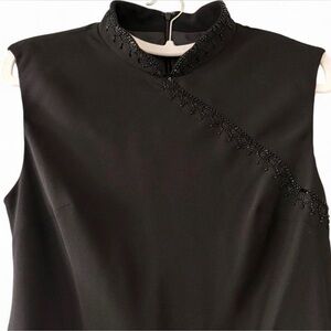 Evan Picone Black Tunic with Beaded Detail